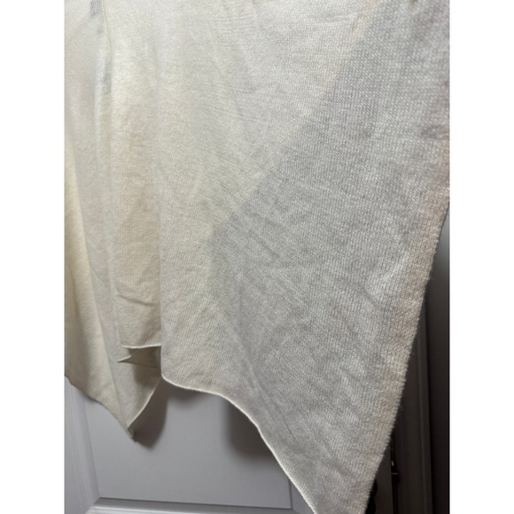 Claudia Nichole 100% Cashmere Cowl Neck Poncho Shawl Wrap Ivory Cream - Picture 14 of 15